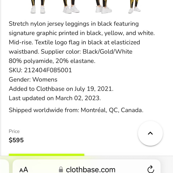 Versace Medusa Renaissance Print Leggings - Picture 2 of 7